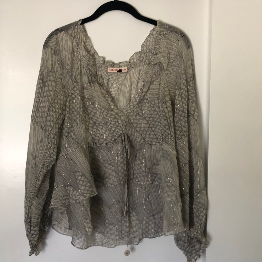 Rebecca Taylor Cream Flowy Top